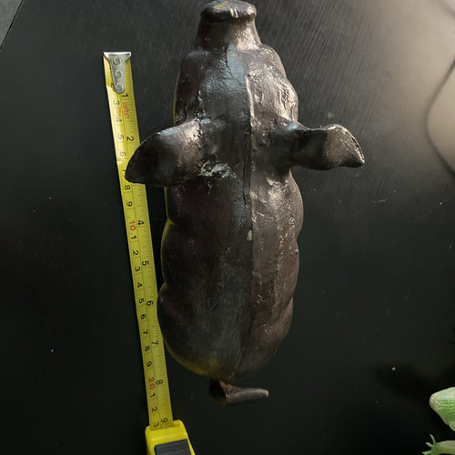 Figural Antique Original Sitting Pig Cast Iron Pig. Heavy - Picture 4 of 4