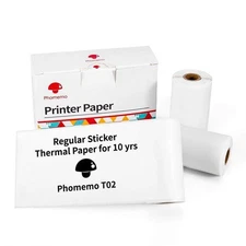 9 Rolls Phomemo T02 Regular Sticker Thermal Paper