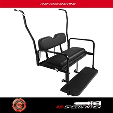 Club Car DS Golf Cart Rear Flip Seat Kit White Cushions Fits 00-14