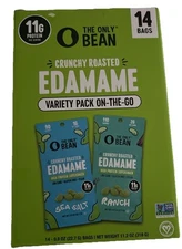The Only Bean Edamame Beans, 0.8 oz., 14 Bags Gluten Free, Vegan