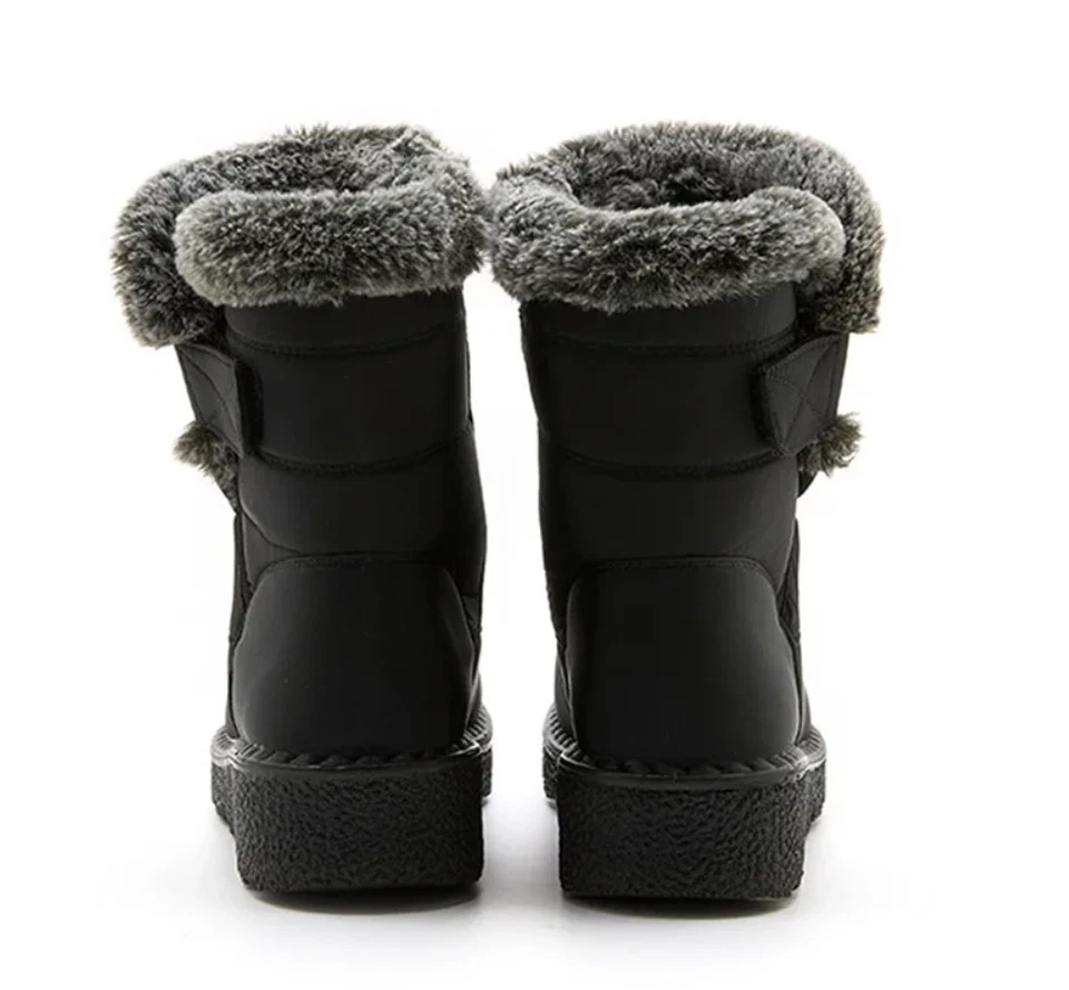 Mujeres Impermeables Invierno Botas para Nieve Cálidas Felpa Forradas Antideslizantes Zapatos al Tobillo Foto 3 de 4
