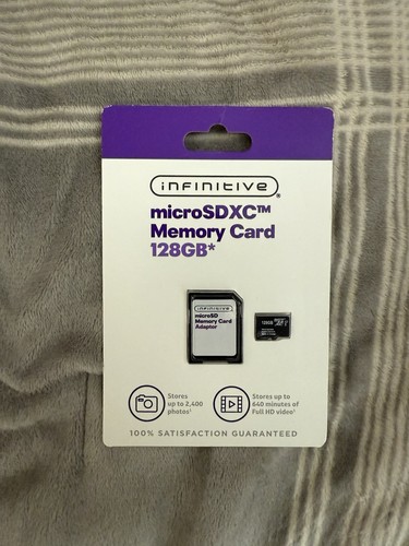 INFINITIVE 128GB Micro SDXC + Adapter Memory Card New Sealed - Picture 1 of 2