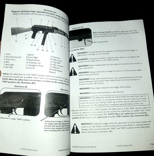 Century Arms WASR AK -M 9mm Semi Auto Rifle Owners Manual Original Not a Copy - Bild 3 von 24