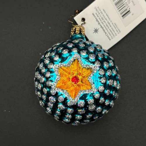 Christopher Radko Estrella Azul Berry Estrella Ráfaga Doble Reflector Bola Adorno de Navidad - Imagen 4 de 11