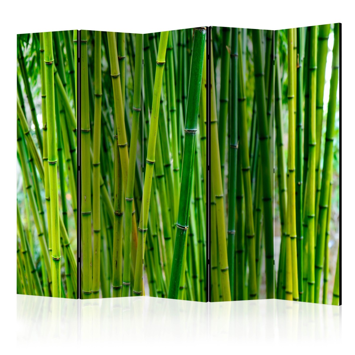 Paravent 5 volets Bamboo Forest 172x225cm en bois de pin naturel