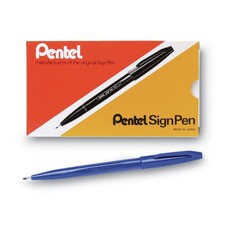 Pentel Arts S520C Extra-Fine Bullet Tip Fine Point Color Marker - Blue 1-DZ New