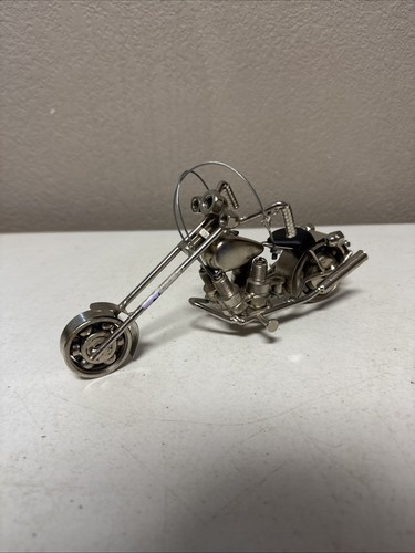 Hand Made Recycled Scrap Metal Sculpture Motorcycle - Picture 1 of 16