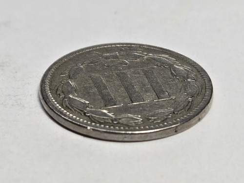 1872 Three Cent Coin Nickel ~ VF Very Fine ~ 3CN ๐บ๐ธ United States Mint - Picture 7 of 13