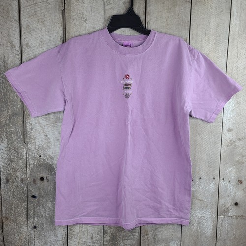 Anchorage T-Shirt Alaska Lavendel Lila Gefärbt Blumen & Fisch Bestickt Größe L - Bild 1 von 13