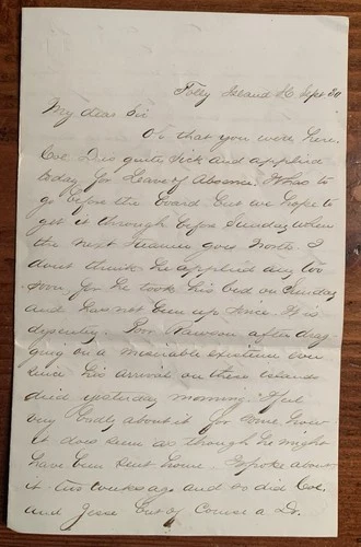 40th Massachusetts Infantry Folly Island Civil War Letter Monkey Jackets