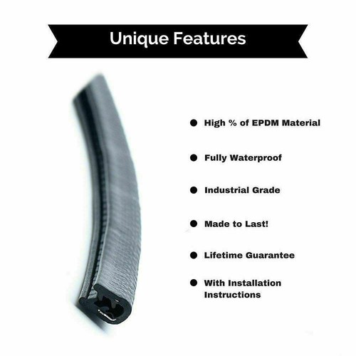 12m Car Door Boot Edge Protector Strip Trim U Shape Guard Seal Rubber Black - Picture 11 of 11