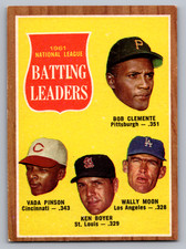 1962 TOPPS #52 ROBERTO CLEMENTE/VADA PINSON/KEN BOYER/WALLY MOON