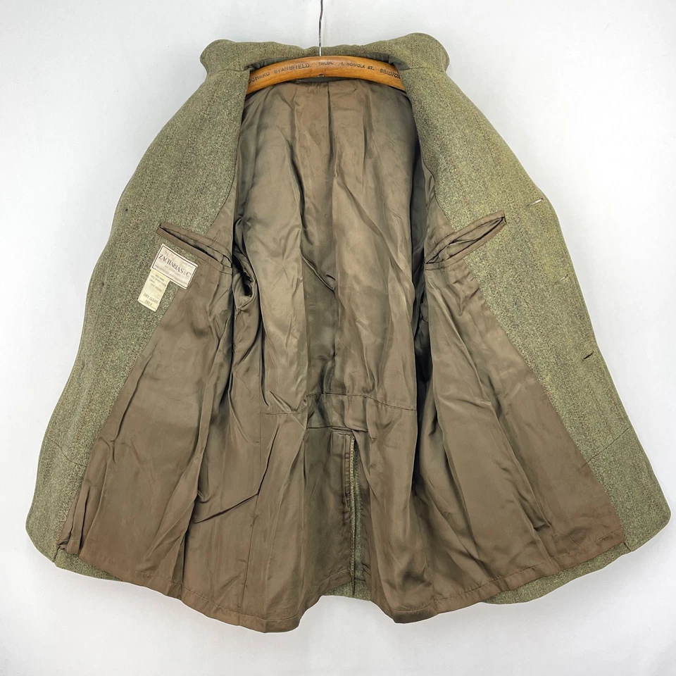 Zacharias Co Tweed Jacket Mens 40R Green Derby Norfolk Hacking Shooting Hunting - Image 3 of 4