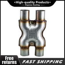 Stainless Steel Muffler Exhaust Tip Dual 2.25 In/Out Car Crossover Pipe UK