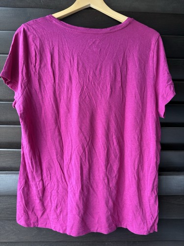 Banana Republic Hot Pink XL Timeless Tee V Neck Short Sleeve Cotton Blend - Picture 2 of 5