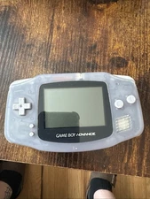 Nintendo Game Boy Advance GBA Clear Glacier System AGB-001 Tested And Working