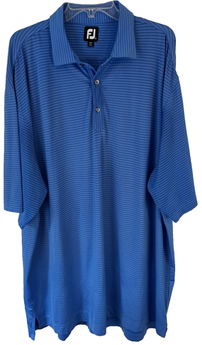FootJoy Kurzarm Poloshirt Herren 3XL blau gestreift Performance Stretch Golf