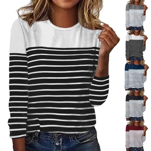 O-Neck Female Pullover Polyester T-Shirt Long Sleeves Lightweight Stretcher - Picture 3 of 18