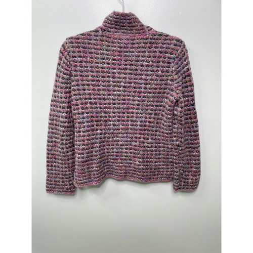 Women's Sigrid Olsen turtleneck sweater XS pink long sleeve fuzzy warm - Picture 6 of 9