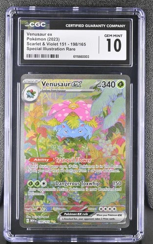 Venusaur EX 198/165 Special Illustration Rare Pokemon CGC 10 Gem Mint