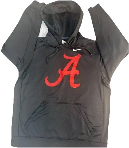 Alabama Crimson Tide Fußball Hoodie schwarz Sweatshirt Nike Herren Größe LG Thermafit