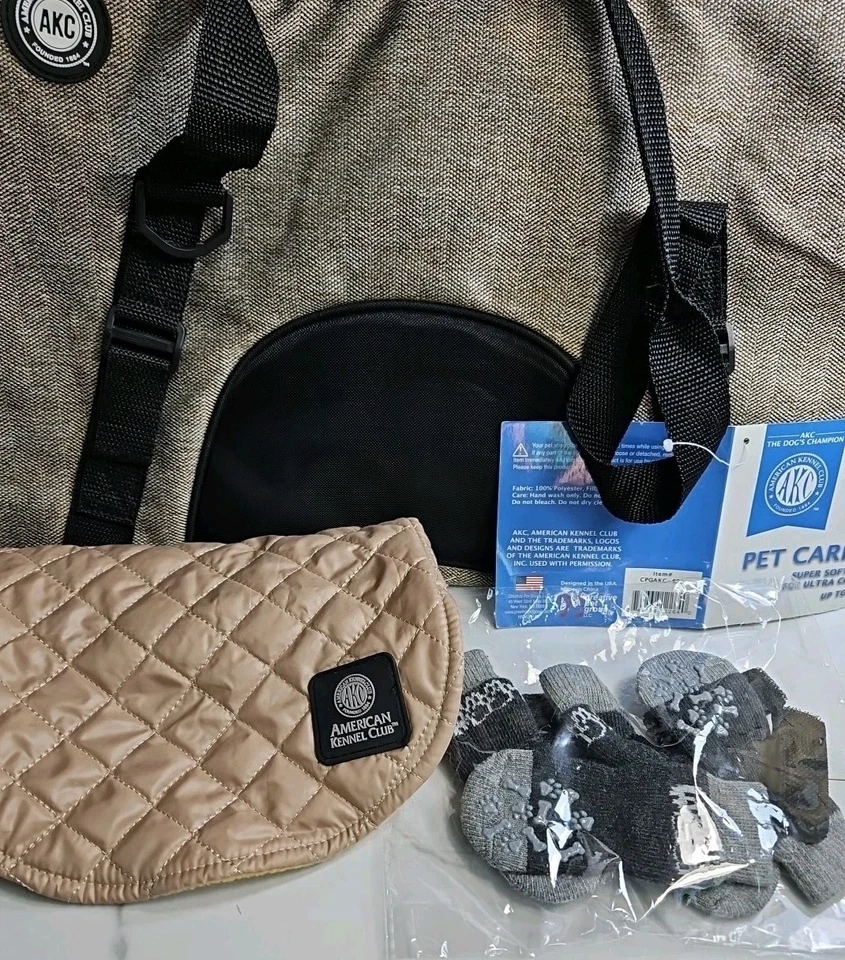 AKC Portador/Traje/Calcetines para Mascotas Conjunto Ultra Cómodo Hasta 15Lbs 19x10x13" NUEVO Foto 3 de 4