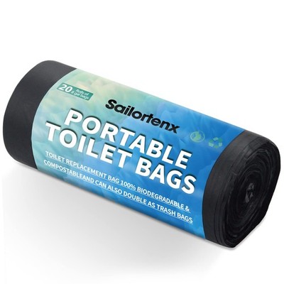 Sailortenx 80/60/20 Portable Camping Toilet Bags 100% Compostable 8 Gallon Us...