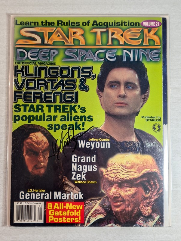 STAR TREK DEEP SPACE NINE Official Magazine Vol 21 - w/ J.C. Hertzler AUTOGRAPH