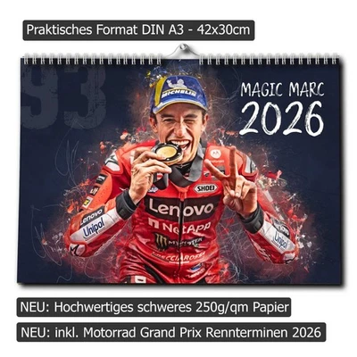 GP-PHOTO.DE Magic Marc Kalender 2026, MotoGP, Wandkalender - M. Marquez
