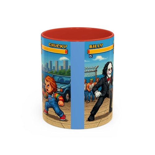 Billy V Chucky Street Fighter 2 Coffee Mug Cup Saw Child's Play Halloween Horror - Picture 14 of 79