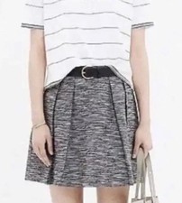 Madewell Textured Tweed Mini Skirt Academia Fit Flare sz 4 Zip Back Schoolgirl