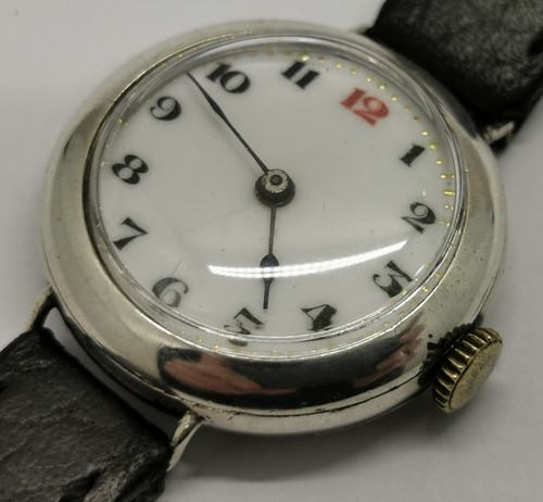 Vtg 1916 George Stockwell WW1 Era Solid 925 Sterling Silver 29mm Trench Watch - Picture 7 of 16