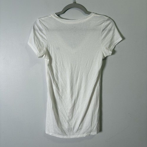 T-shirt Lacoste donna taglia 38 bianca manica corta scollo a V - Foto 5 di 5