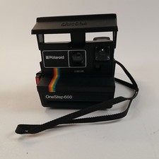 Vintage Polaroid Instant One Step 600 Land Camera Black Rainbow Film UNTESTED