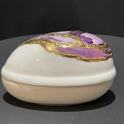 Petac Henko Porzellan Ei Schmuckschatulle weinend gold lila Lavendel - Bild 4 von 18