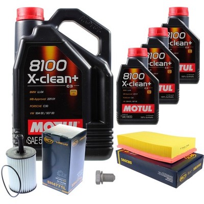 SCT Inspektionspaket 8 L Motul 8100 X-clean+ 5W-30 für VW Multivan V 7HM 7HN