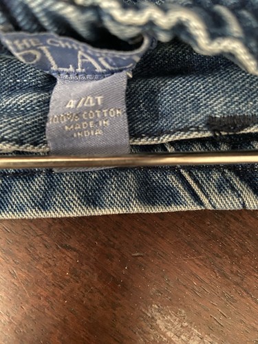 The Children's Place Girls Size 4 4T Denim Jean Skirt Beaded Flowers Pockets - Bild 6 von 6