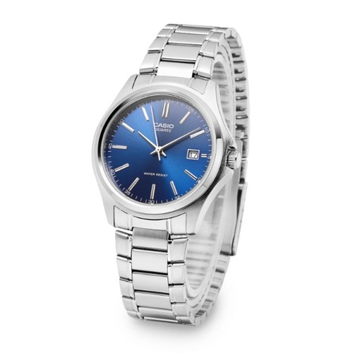 Casio Analog Silver Blue Metal Band Men MTP-1183A-2ADF Watch Original - Imagen 6 de 11