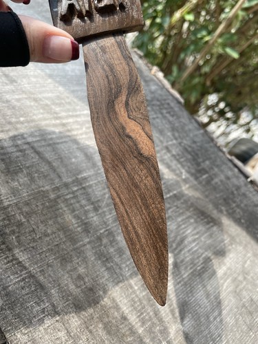 VTG Hand carved wooden letter opener AT&T logo & Mayan Motif ? 1980’s 8.5” Long - Picture 3 of 6