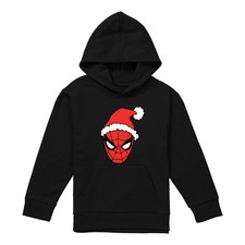 Marvel Spiderman Santa Hat Kids Hoodie, Athletic Heather, 5-13 Years