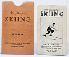 1936 New Hampshire Winter Season Ski Resort Promotional Map w/ Original Sleeve