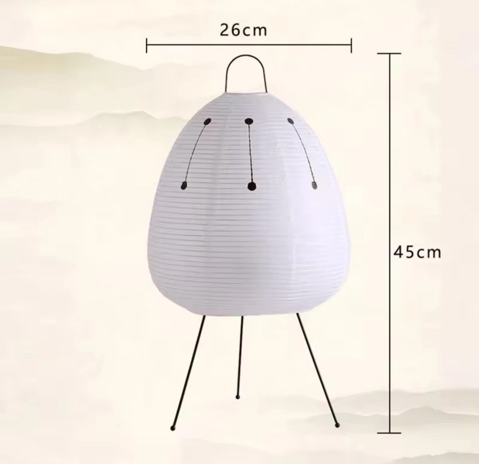Lámpara de mesa de papel de arroz estilo japonés Wabi Sabi Japandi soporte luz dormitorio Foto 3 de 3