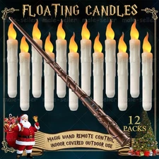 12PCS LED Flameless Taper Candles Lights Flickering Battery Operated Party Decor