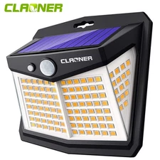 128 LED Solar Power Wall Lights PIR Motion Sensor Outdoor Garden Yard Flood Lamp