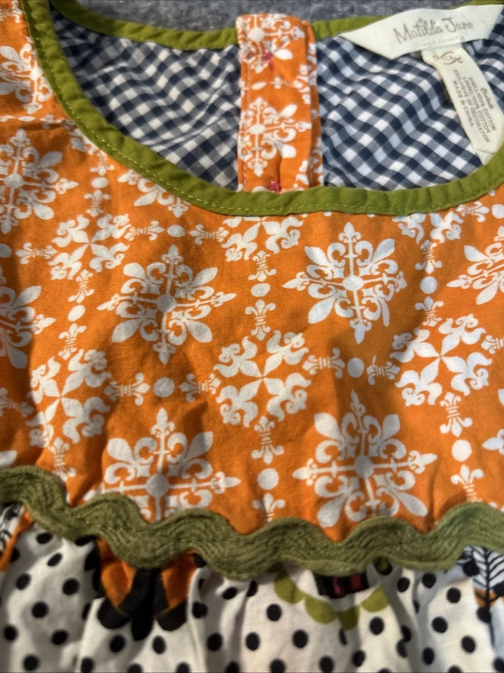 Top túnica Matilda Jane Halloween niñas 12 Hocus Pocus manga con volantes naranja Foto 4 de 4