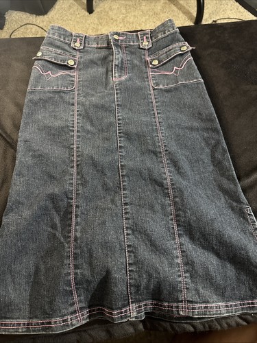 Girls Size 14/16 Long Denim Skirt By Princess Collection