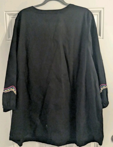 Neu mit Etikett Croft & Barrow Tunika schwarz bestickt 3/4-Ärmel Größe 3X - Bild 8 von 10