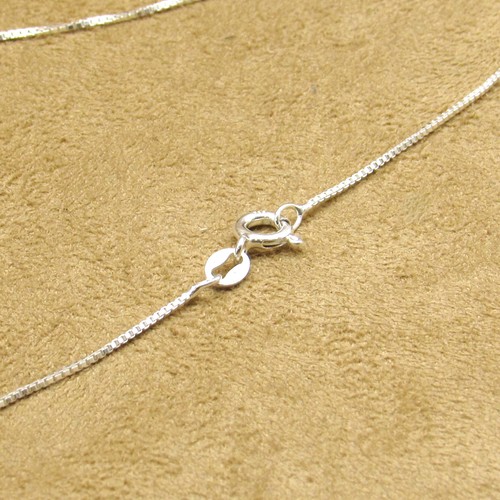 Rectangle Sterling Silver Block Turquoise Pendant Necklace 18" - Picture 6 of 6