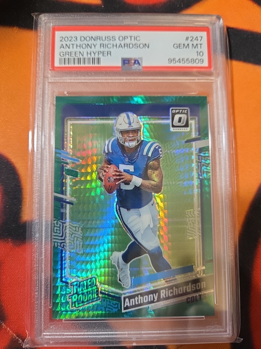 Anthony Richardson Panini Donruss Optic #247 Green Hyper