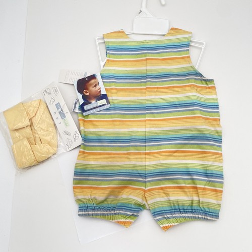 Vitamins Kids Romper Set 6-9 Months Striped Playsuit Go Fish Applique Hat New - Afbeelding 6 van 10